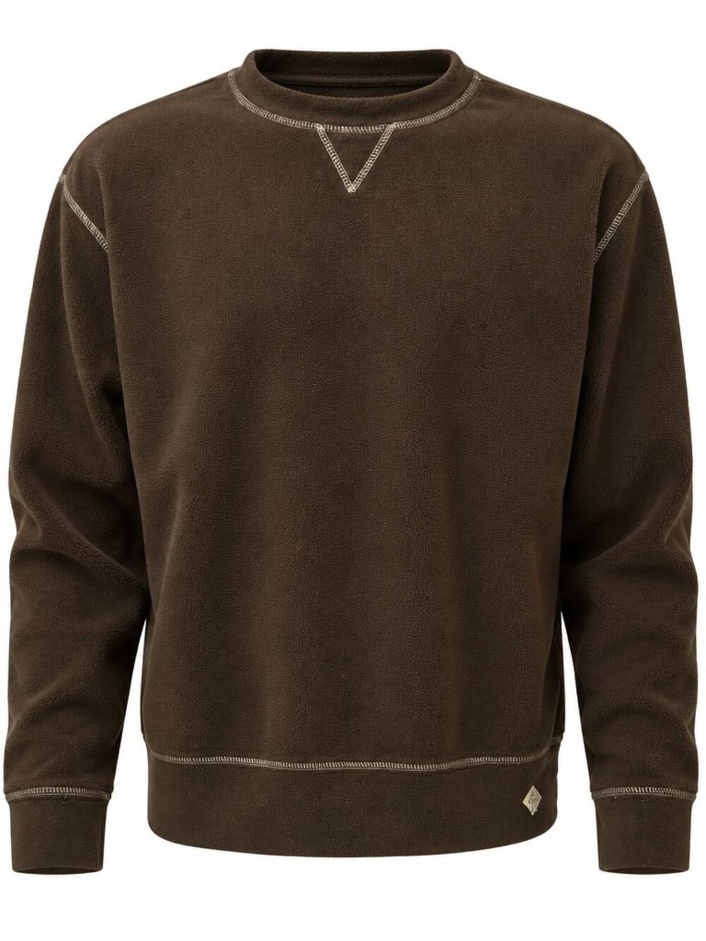 ButterFleece Brown Fleece Crewneck Pullover Men's Large